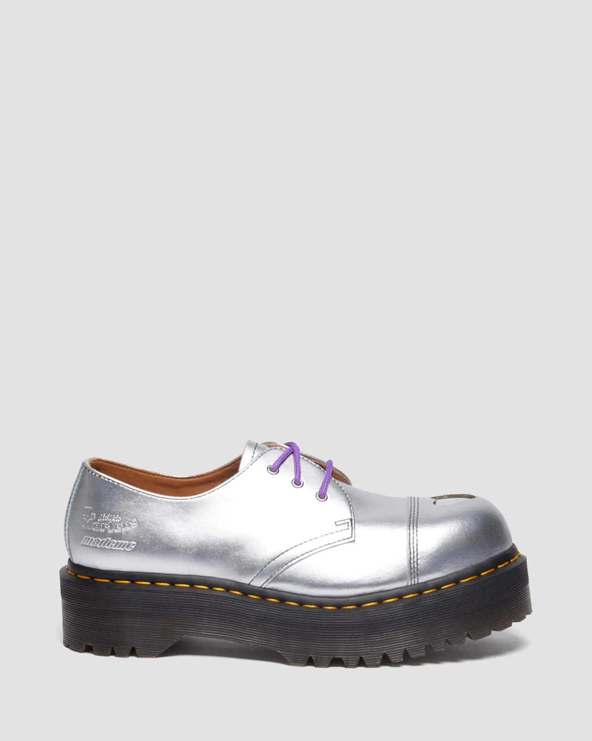 1461 Quad Mademe Silver Alumix Leather Shoes