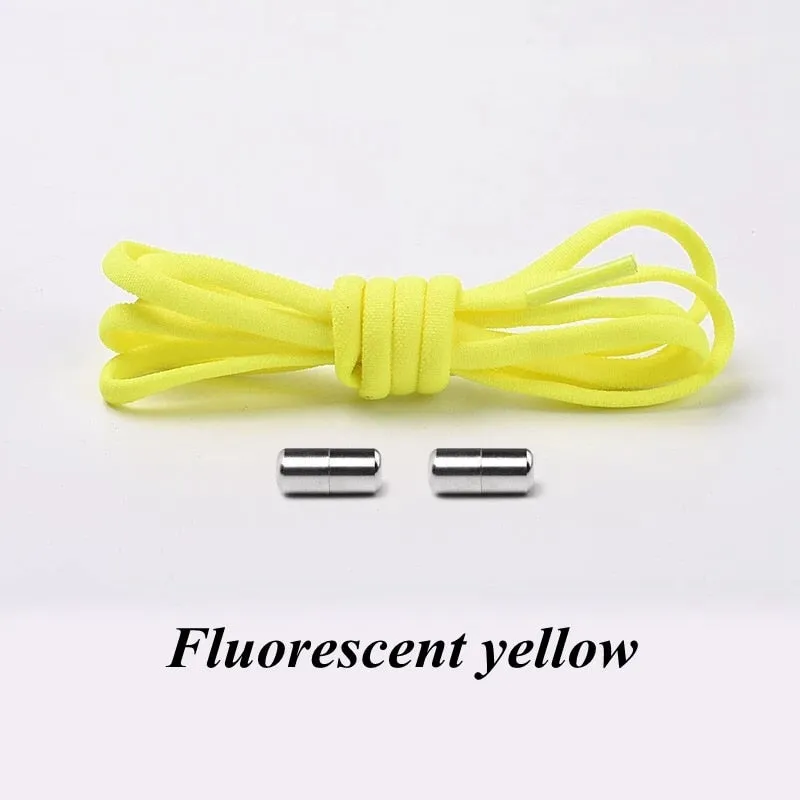 1Pair No tie Shoelaces Round Elastic Shoe Laces For Kids and Adult Sneakers Shoelace Quick Lazy Laces 19 Color Shoestrings