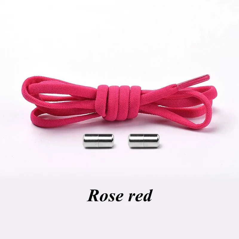 1Pair No tie Shoelaces Round Elastic Shoe Laces For Kids and Adult Sneakers Shoelace Quick Lazy Laces 19 Color Shoestrings