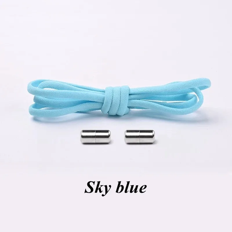 1Pair No tie Shoelaces Round Elastic Shoe Laces For Kids and Adult Sneakers Shoelace Quick Lazy Laces 19 Color Shoestrings