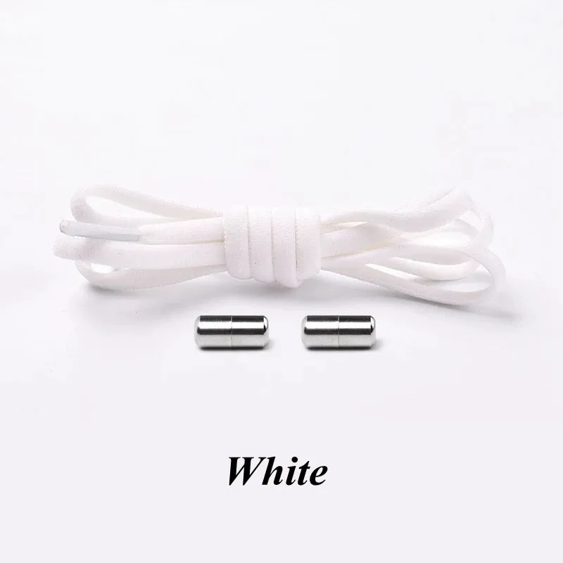 1Pair No tie Shoelaces Round Elastic Shoe Laces For Kids and Adult Sneakers Shoelace Quick Lazy Laces 19 Color Shoestrings