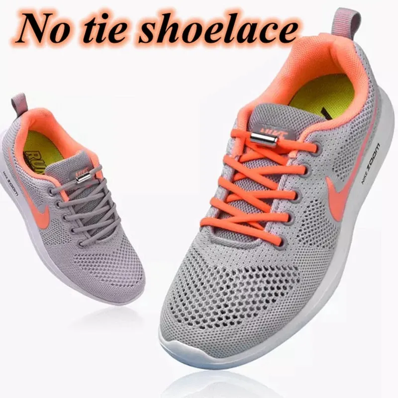 1Pair No tie Shoelaces Round Elastic Shoe Laces For Kids and Adult Sneakers Shoelace Quick Lazy Laces 19 Color Shoestrings