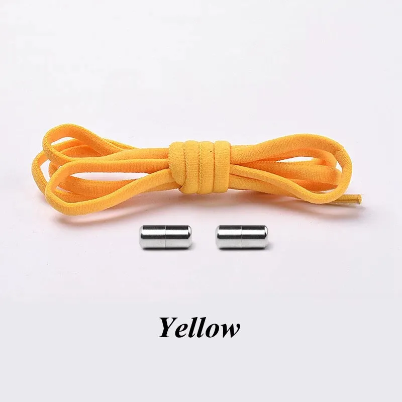 1Pair No tie Shoelaces Round Elastic Shoe Laces For Kids and Adult Sneakers Shoelace Quick Lazy Laces 19 Color Shoestrings