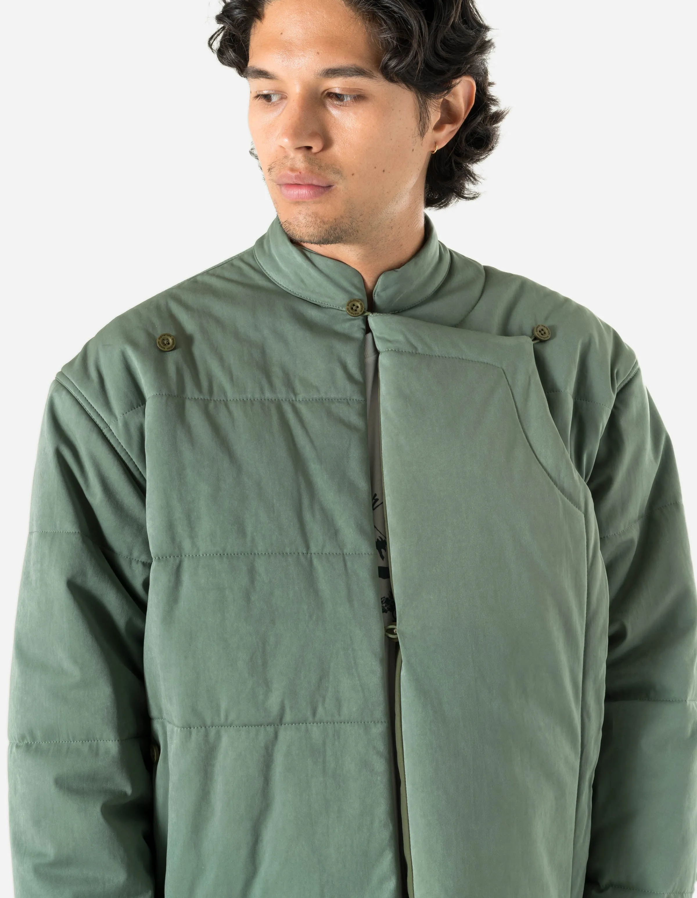 5259 Padded Monk Overshirt Patina Green