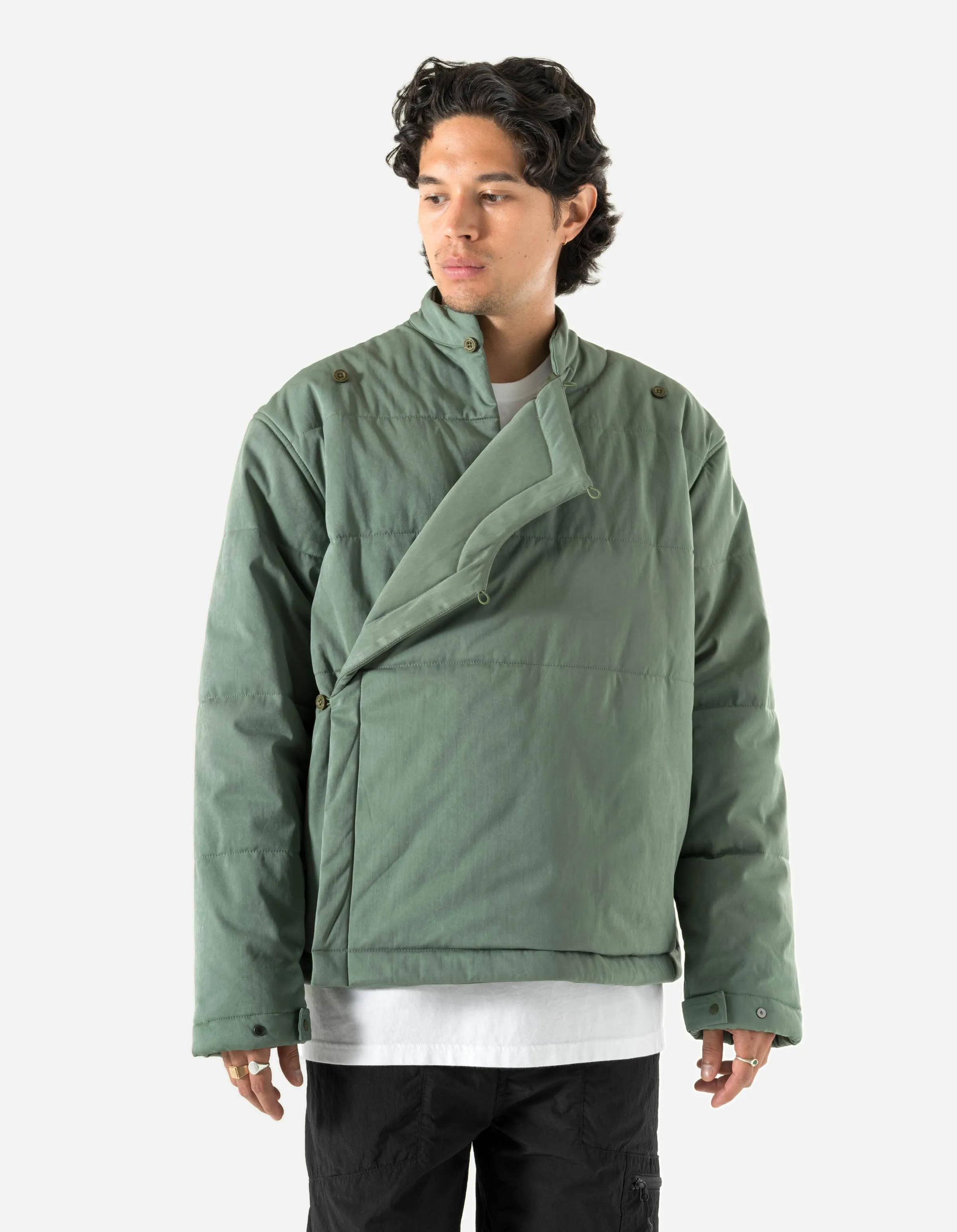 5259 Padded Monk Overshirt Patina Green