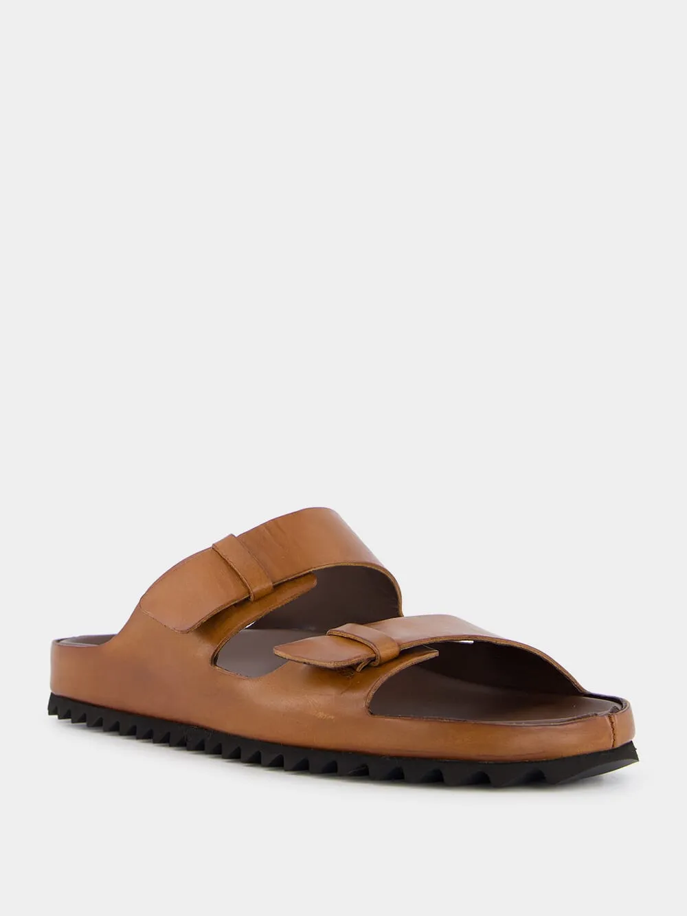 Agorà Brown Leather Slides