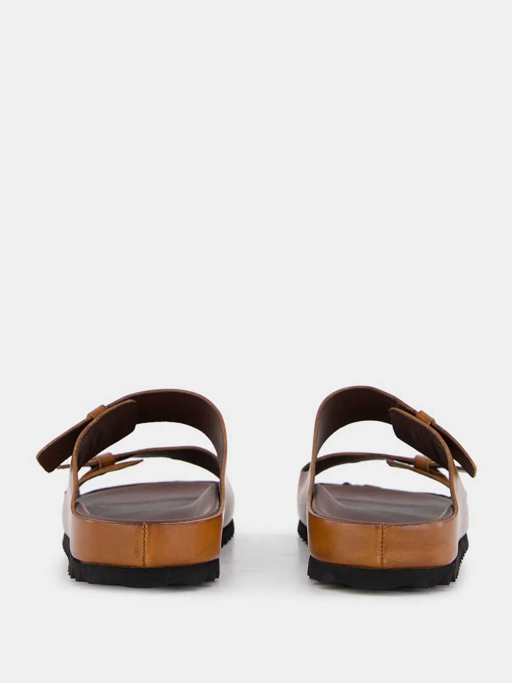 Agorà Brown Leather Slides