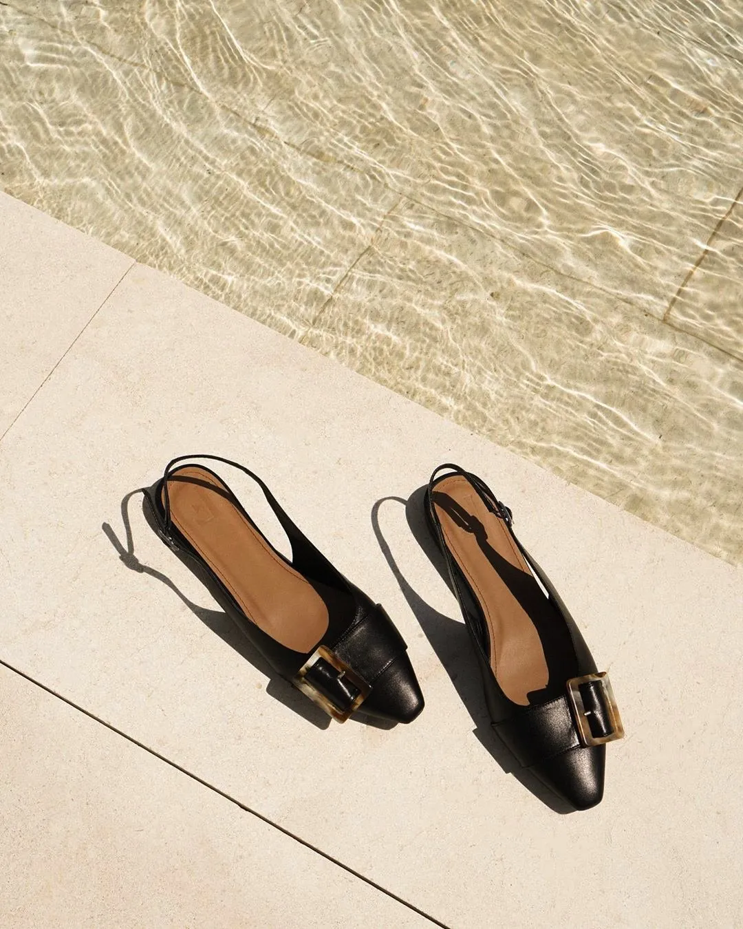 Alma Leather Black Flats