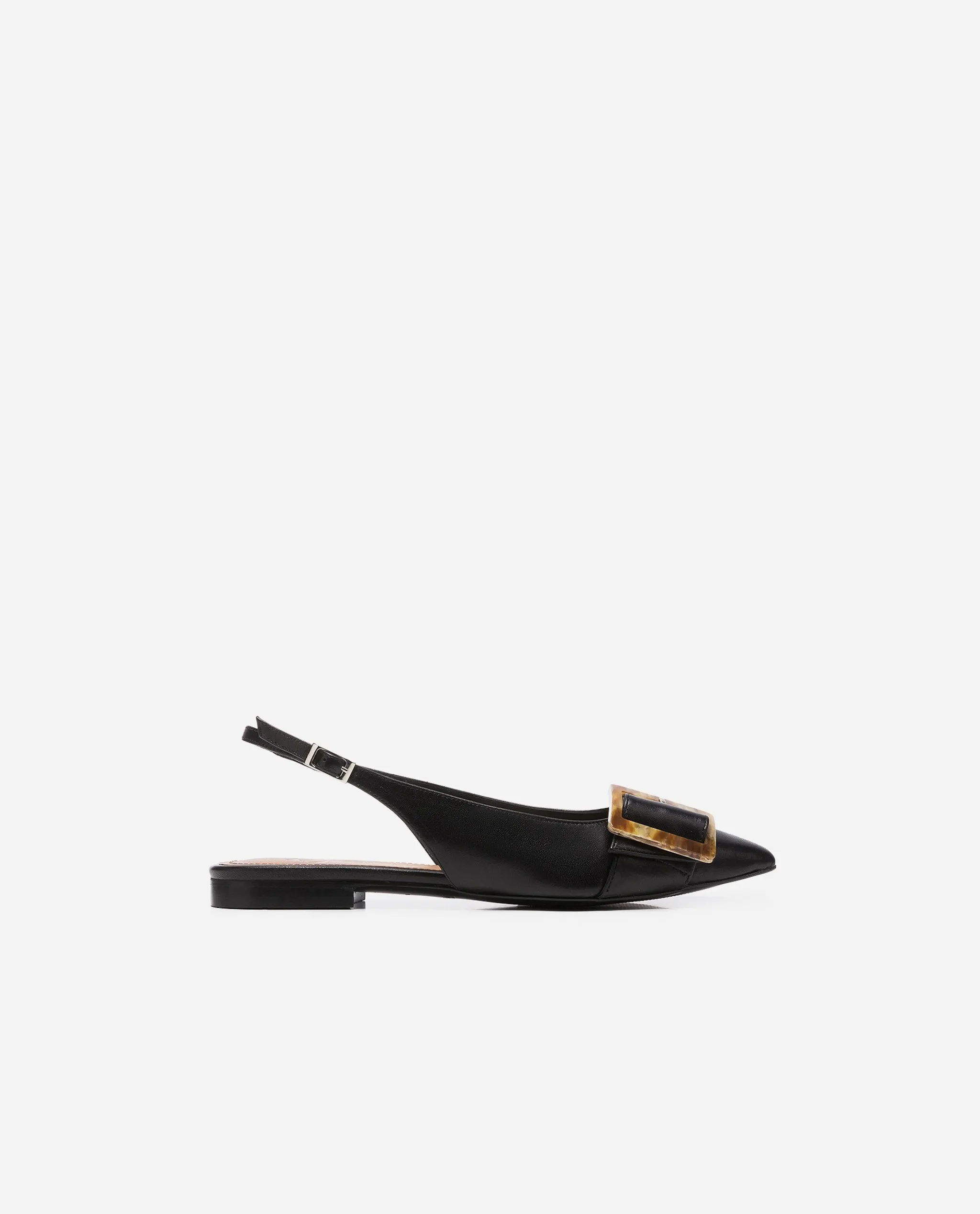 Alma Leather Black Flats