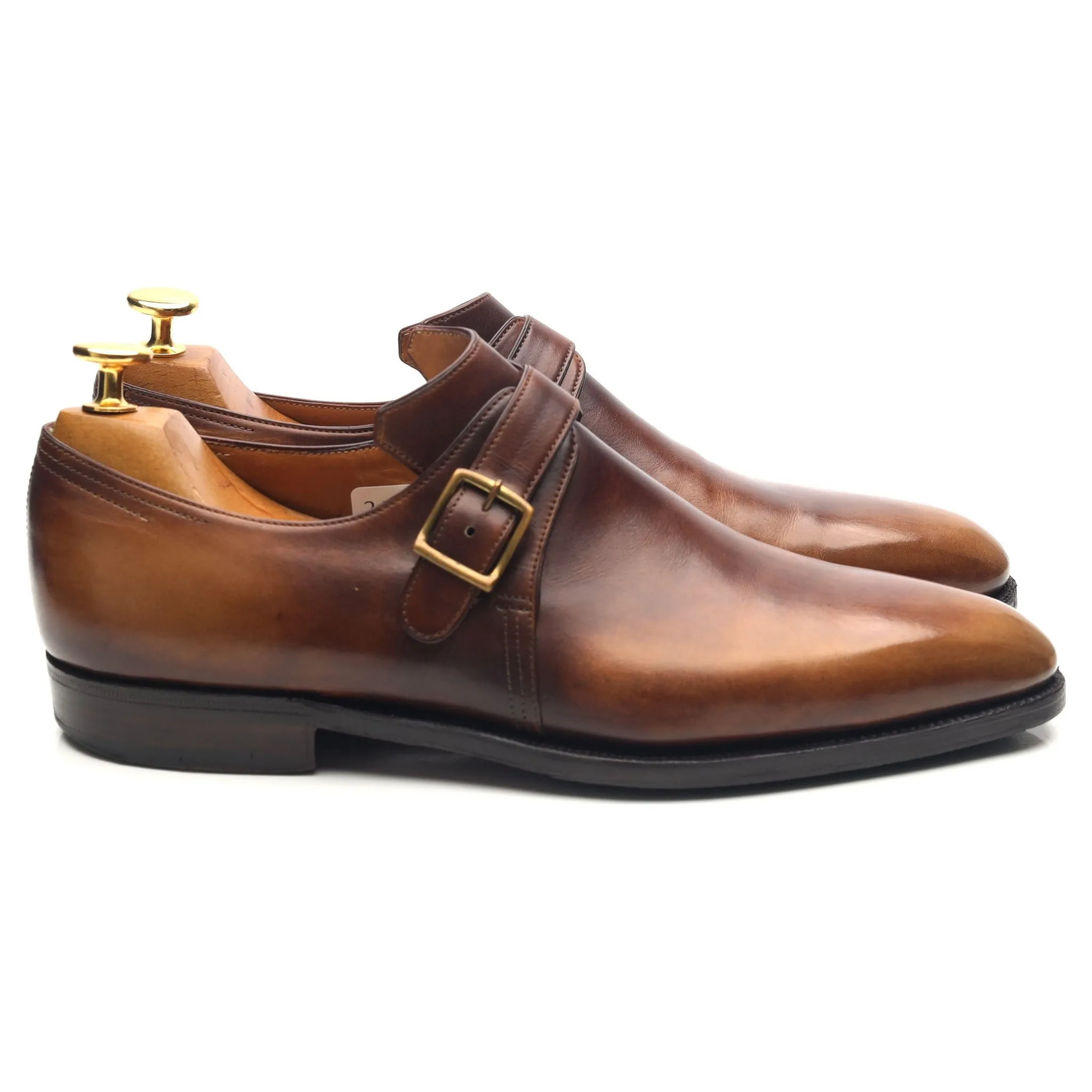 'Arca Buckle' Brown Leather Monk Strap UK 7 E