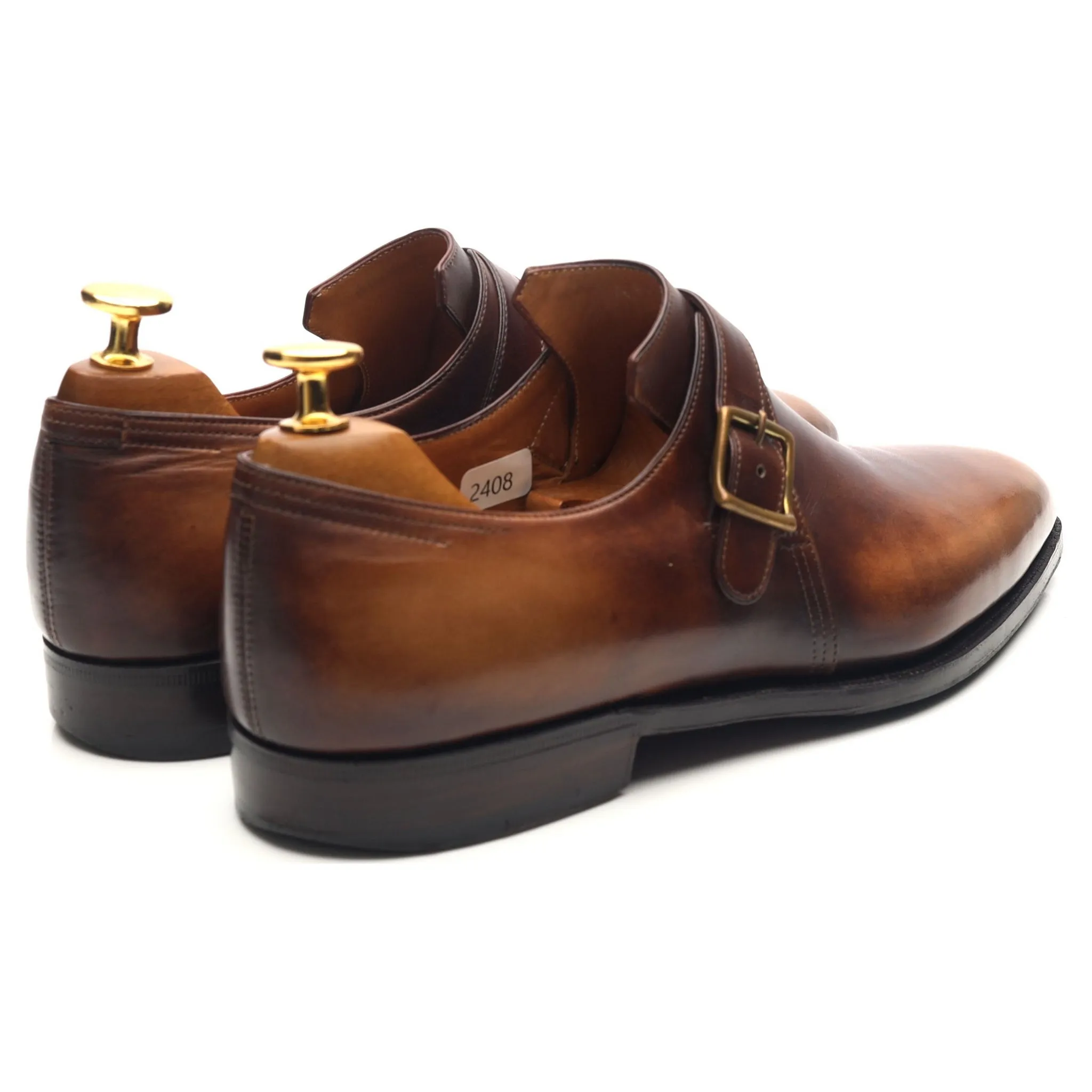 'Arca Buckle' Brown Leather Monk Strap UK 7 E