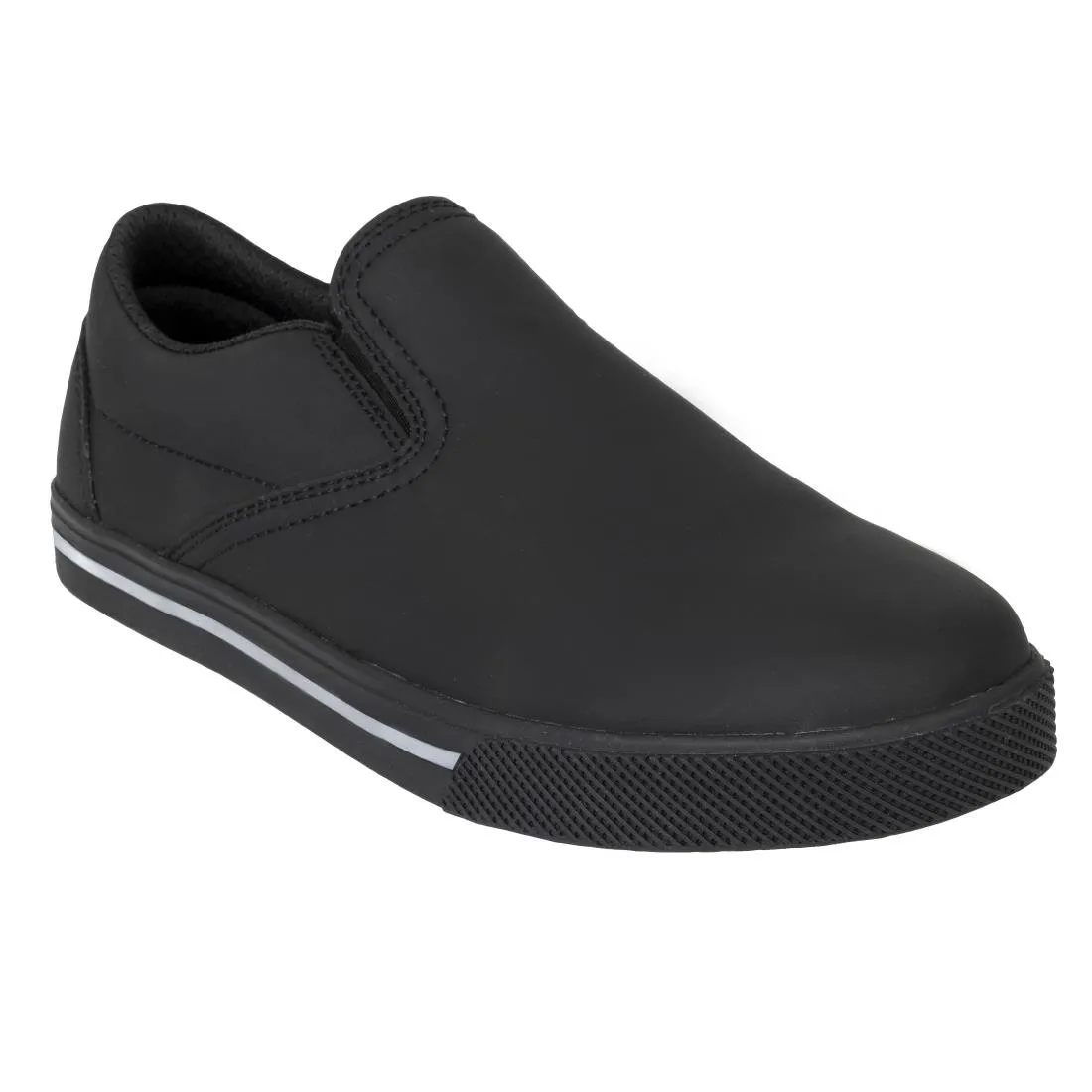 BA062-39 Slipbuster Recycled Microfibre Slip-on Shoe Matte Black 39