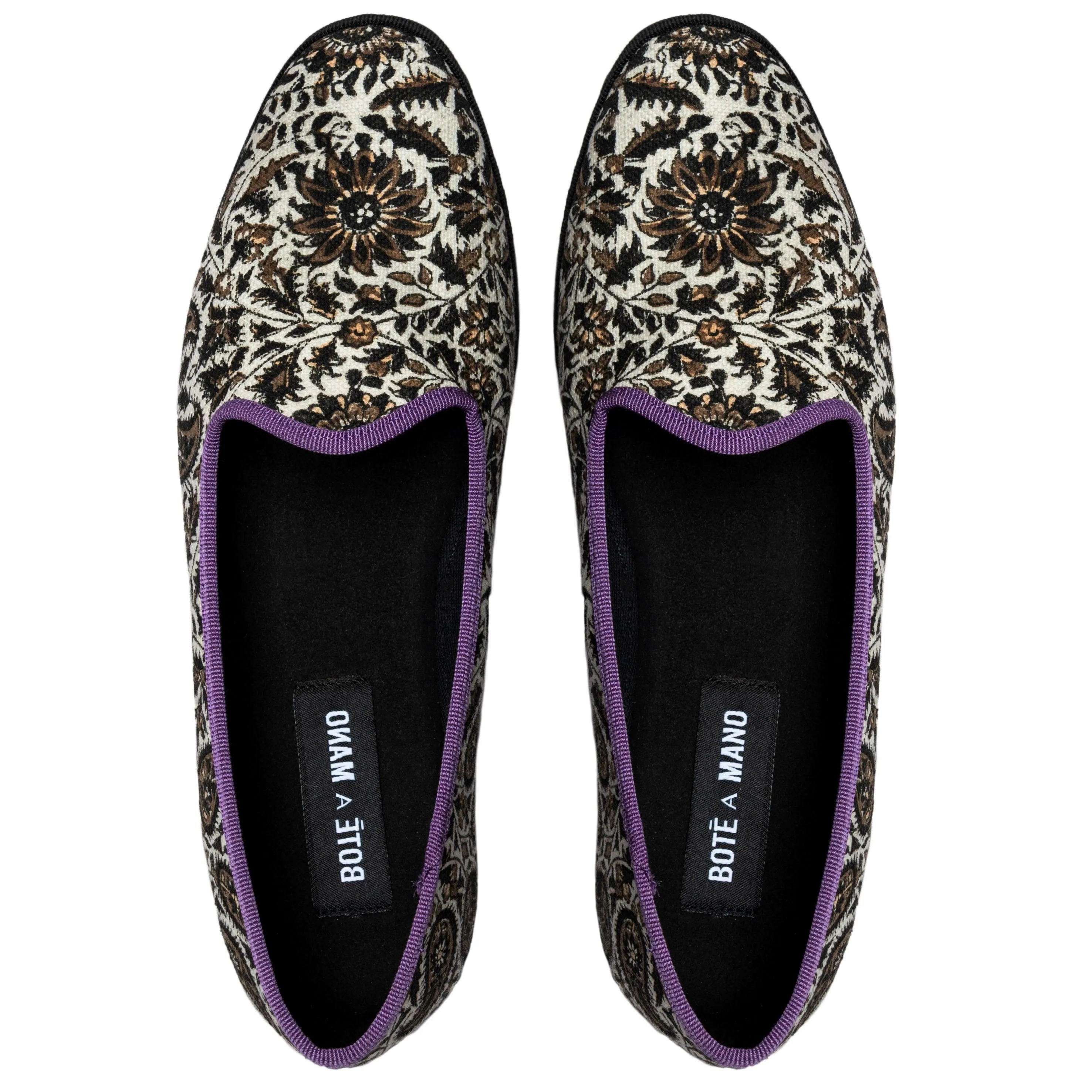 ‘Banafsh’ block print canvas loafers*