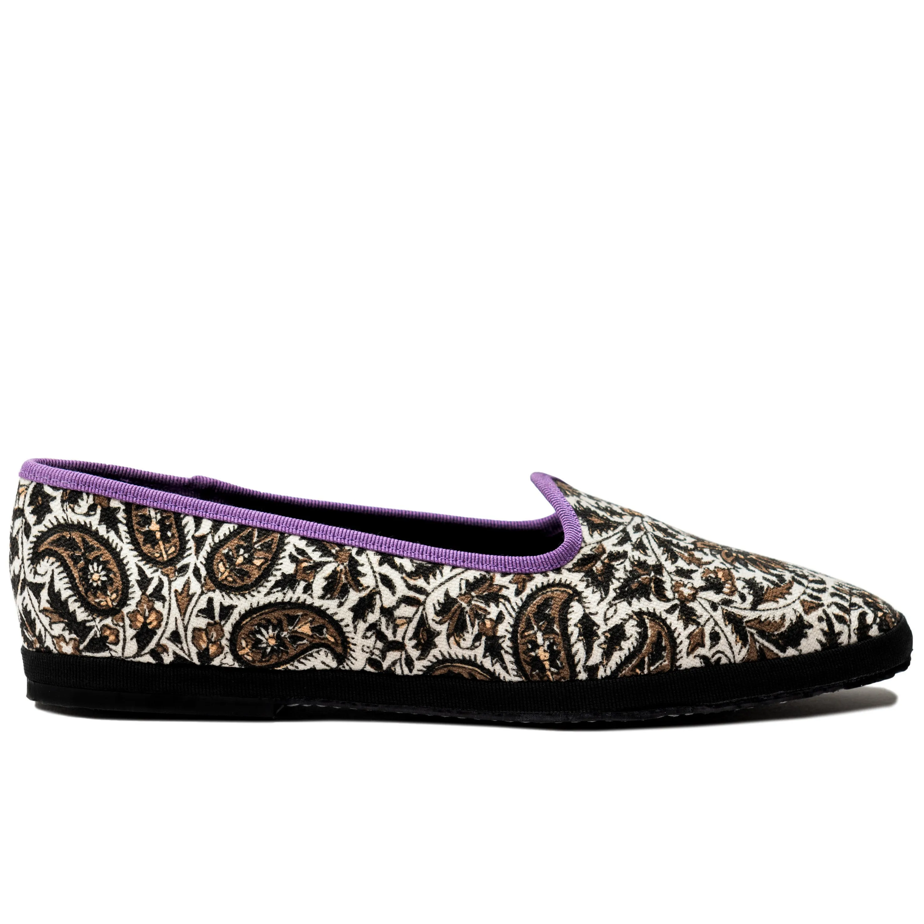 ‘Banafsh’ block print canvas loafers