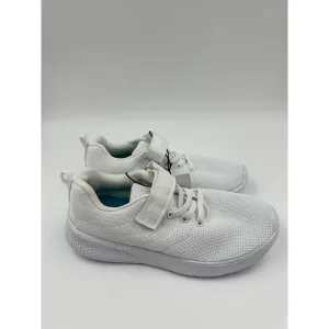 Big Kid Size 2 All White Sneakers with Straps