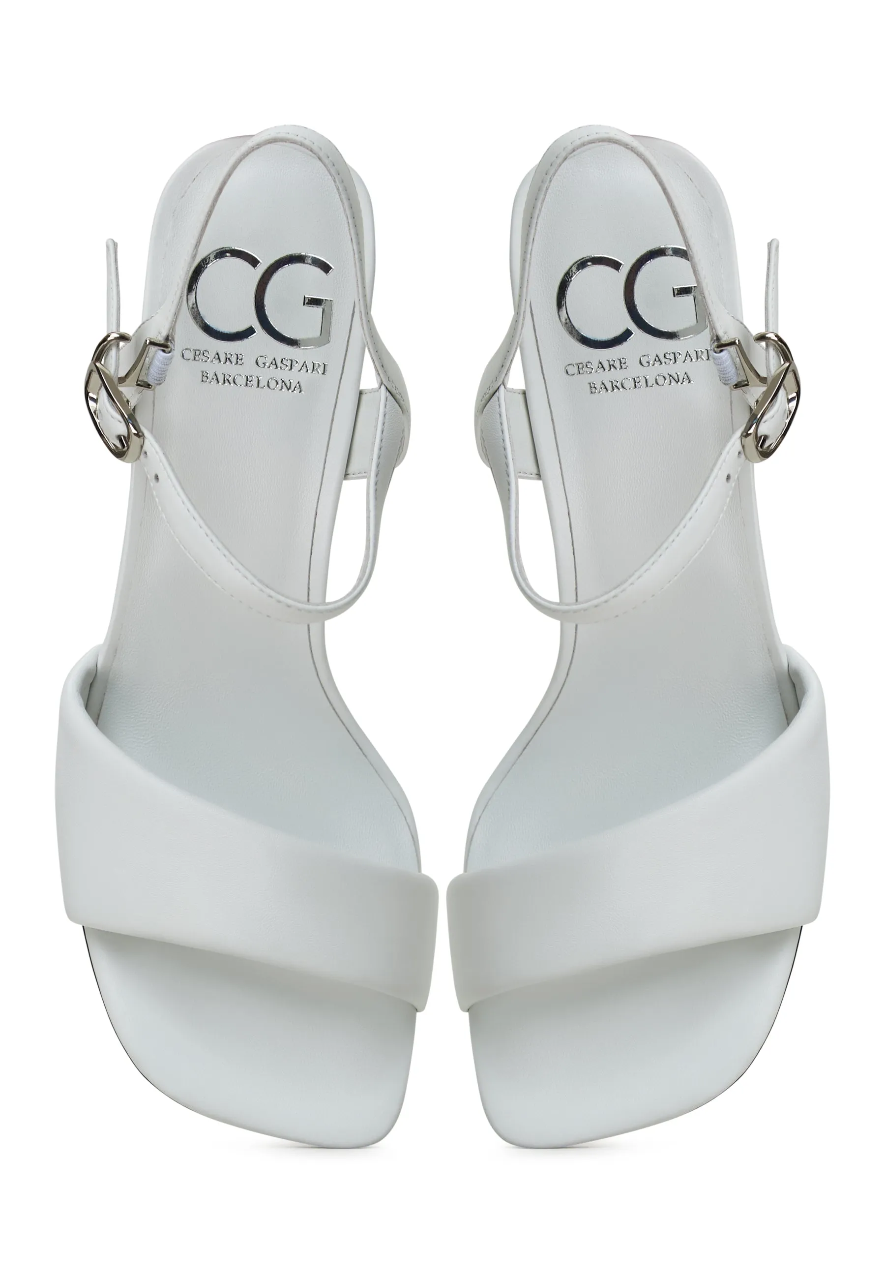 Block Heeled Sandals Aina - White