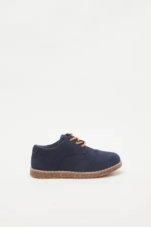 Boys Navy Lace Up Derby