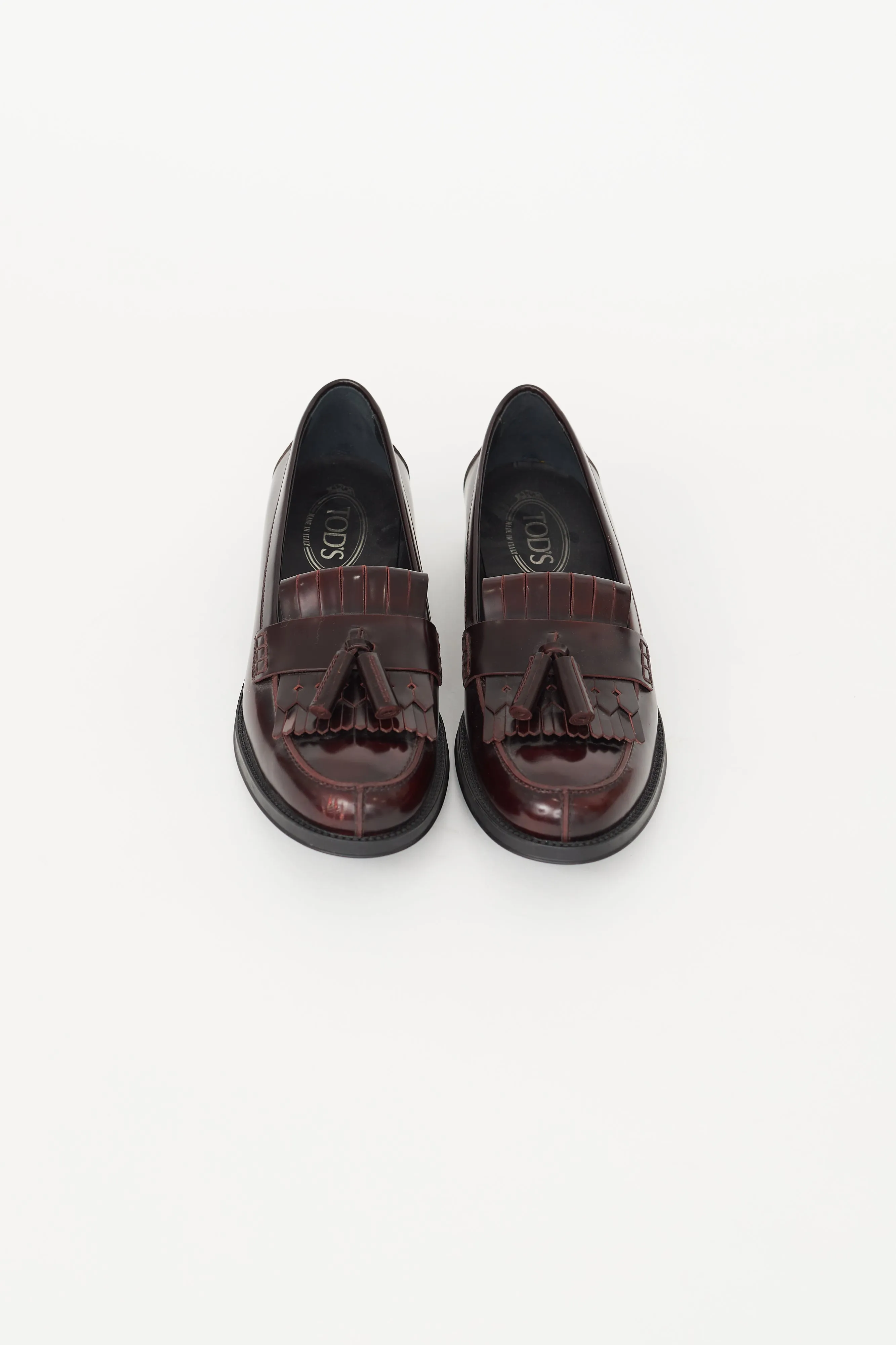 Burgundy Patent Kiltie Fringe Loafer