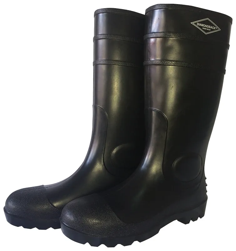 Diamondback L-G06B16 Knee Boots, 16, Black, PVC Upper, Slip on Boots Closure :PR: QUANTITY: 1