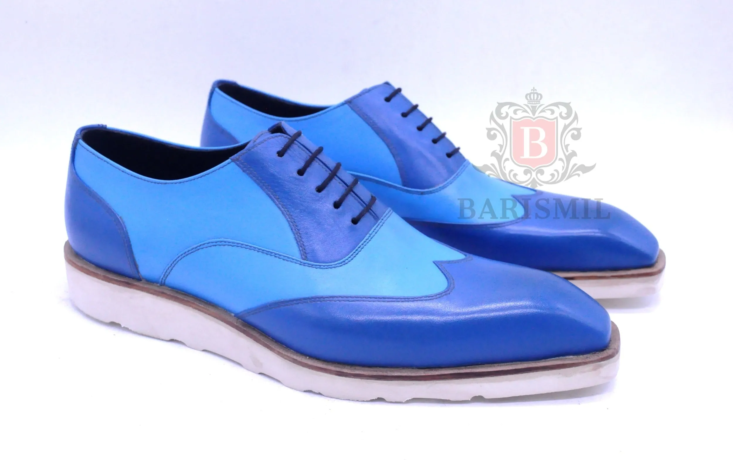 Dublin II- Blue Wingtip Oxford Shoes