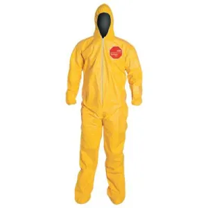 DuPont™ Tychem 2000 Coveralls with Attached Hood and Socks, 3X-Large, Yellow, QC122S-3XL