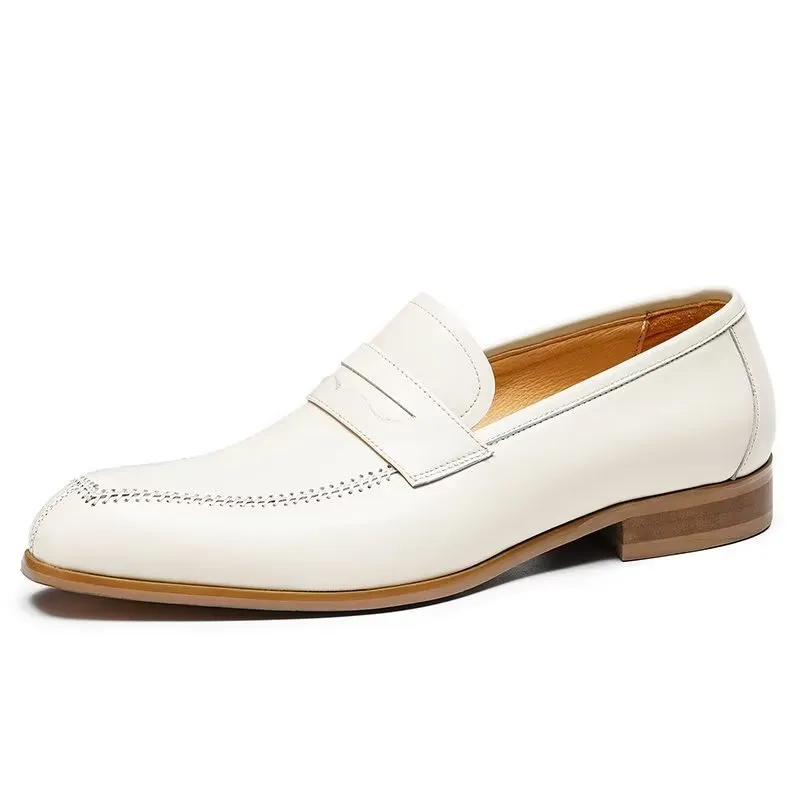 Embossed Elegance Slip-on Square Toe Dress Shoes