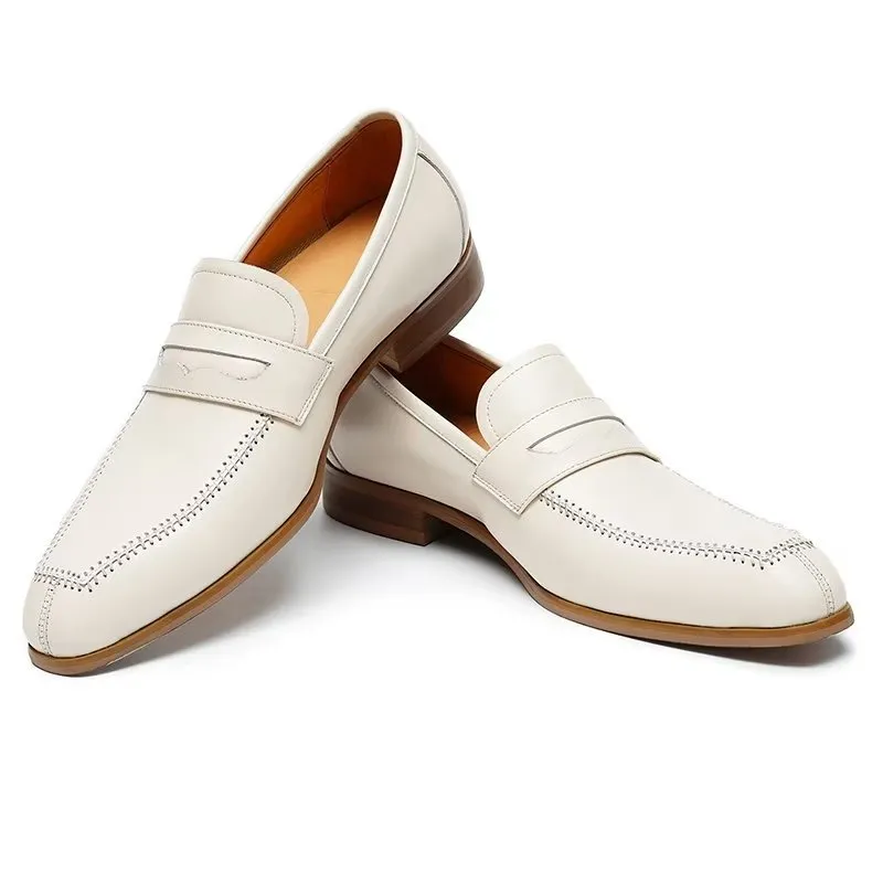 Embossed Elegance Slip-on Square Toe Dress Shoes