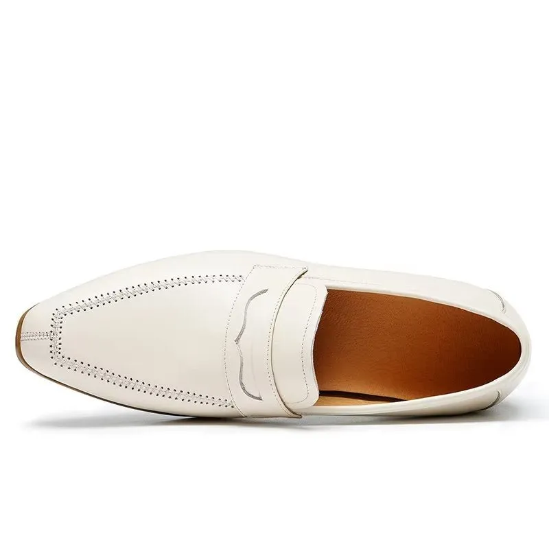 Embossed Elegance Slip-on Square Toe Dress Shoes