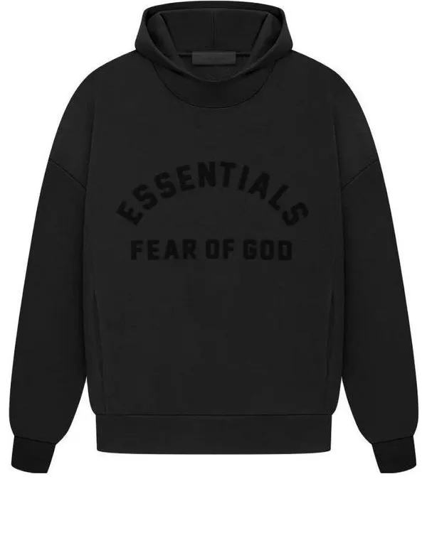 Fear of God Essentials SS23 Arch Logo Hoodie 'Jet Black' Sneakers, Black