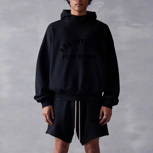 Fear of God Essentials SS23 Arch Logo Hoodie 'Jet Black' Sneakers, Black