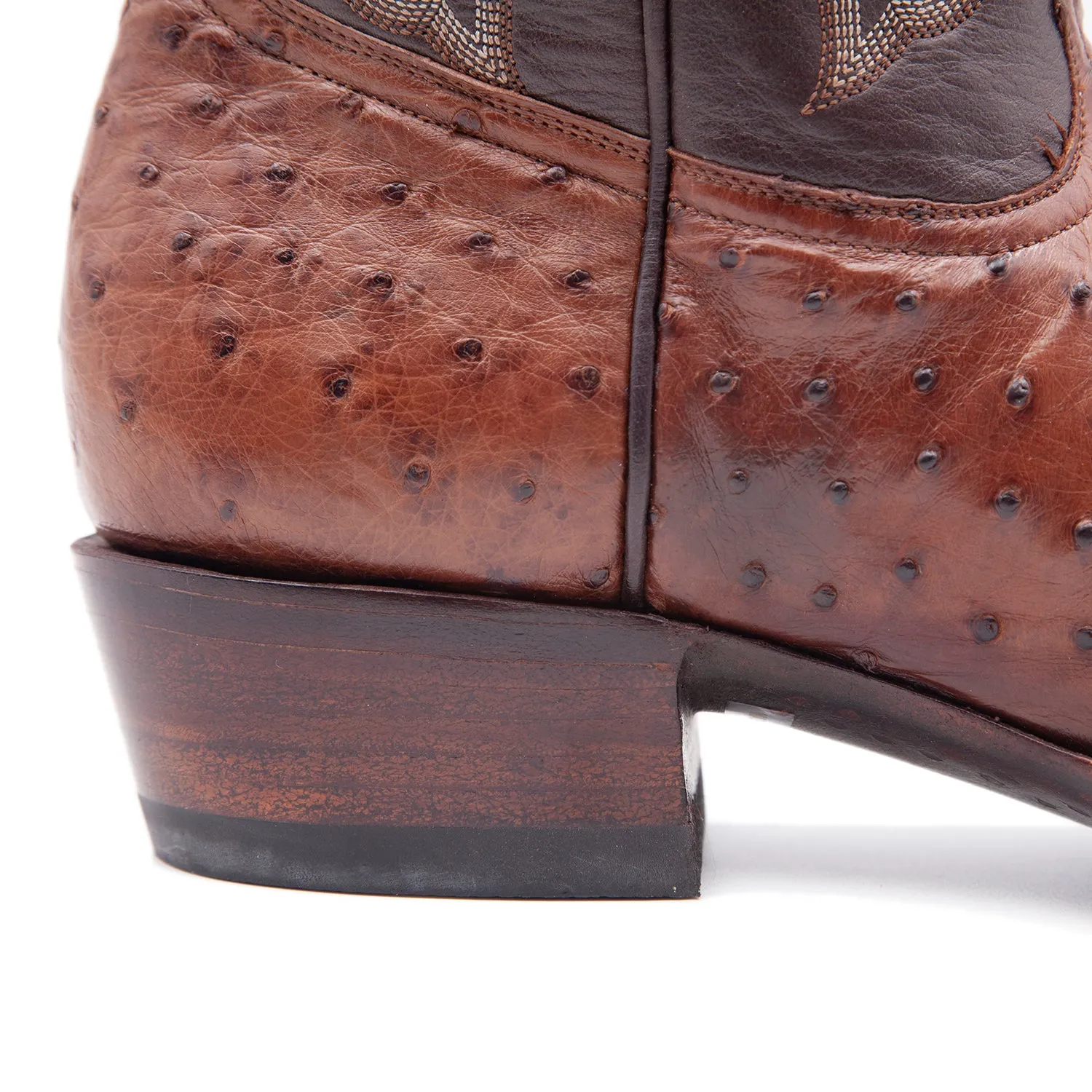 Full Quill Ostrich Boot in Brown