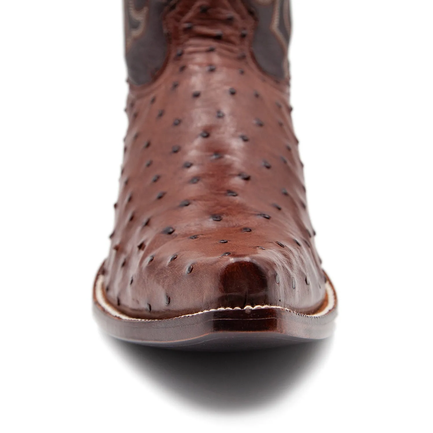 Full Quill Ostrich Boot in Brown