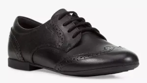 Geox J Plie Brogue Leather Lace Up School Shoes