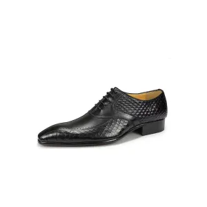 GroomLuxe Classy Brogue Leather Wedding Shoes