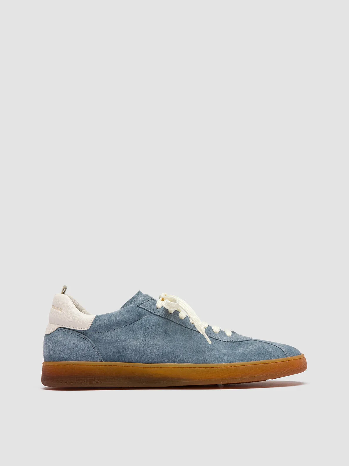 HALO 001 - Blue Leather and Suede Low Top Sneakers