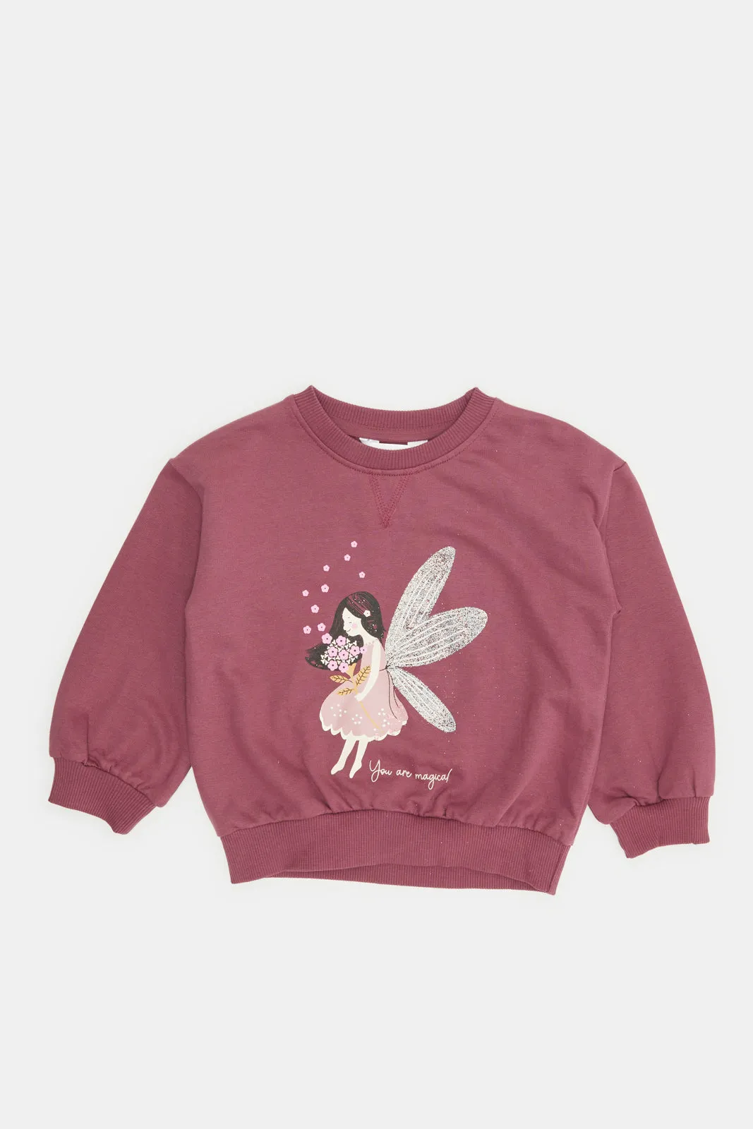 Infant Girls Purple Printed Sweatshirt