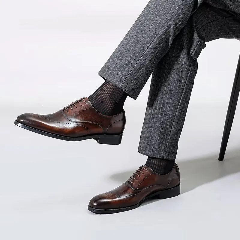 LeatherLux Elegance Oxford Dress Shoes