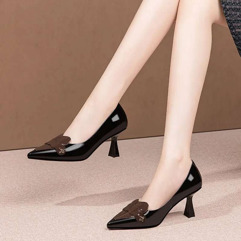 LuxeCroco Pointed Toe Low-med Heels