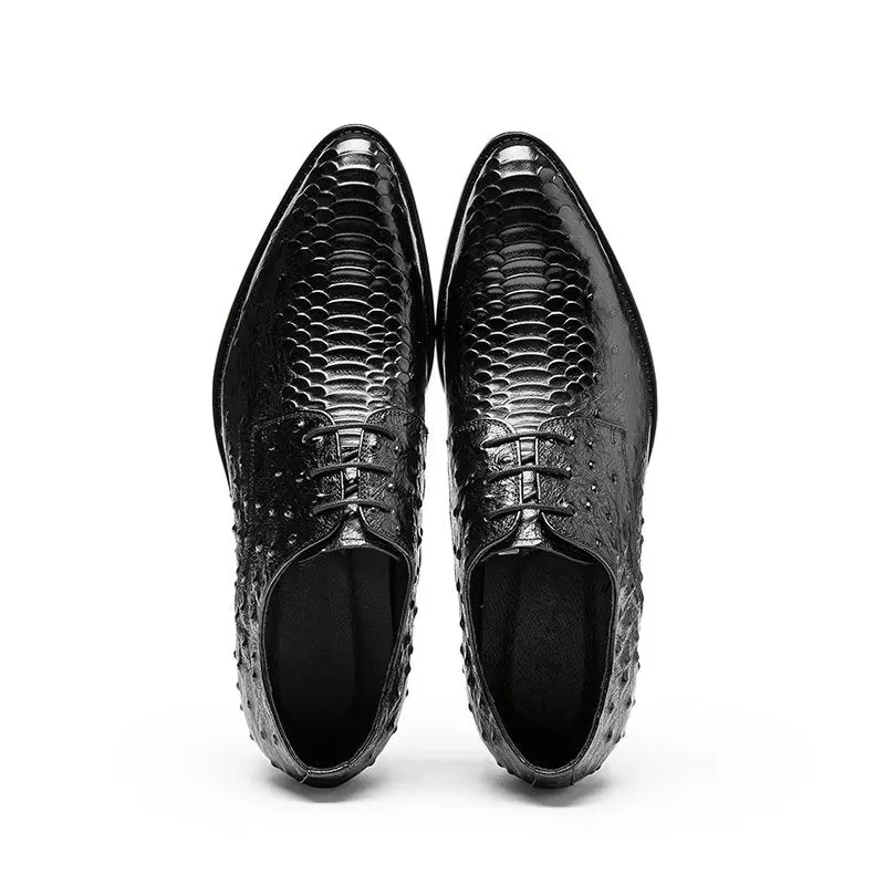 Luxury CrocTex Derbies Dress Shoes