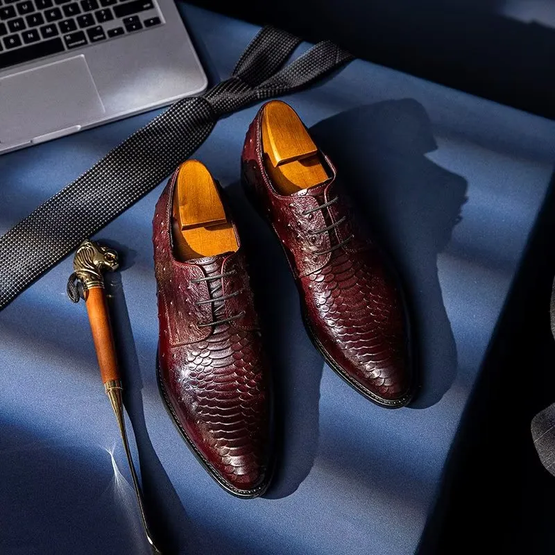 Luxury CrocTex Derbies Dress Shoes