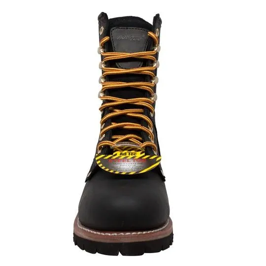 Men's 9" Steel Toe Logger Black Leather Boots