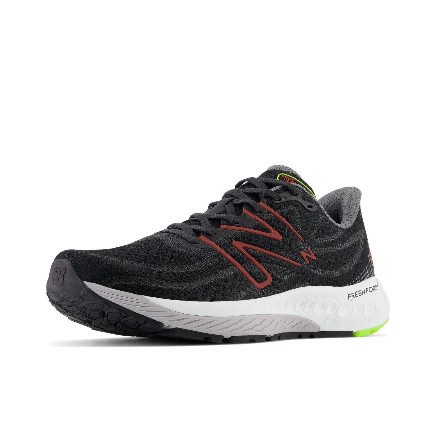 Men's New Balance Fresh Foam X 880v13 Color: Black with Brick Red