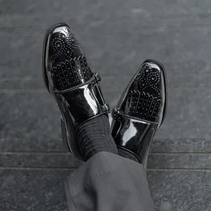 Monk straps with fringe detail