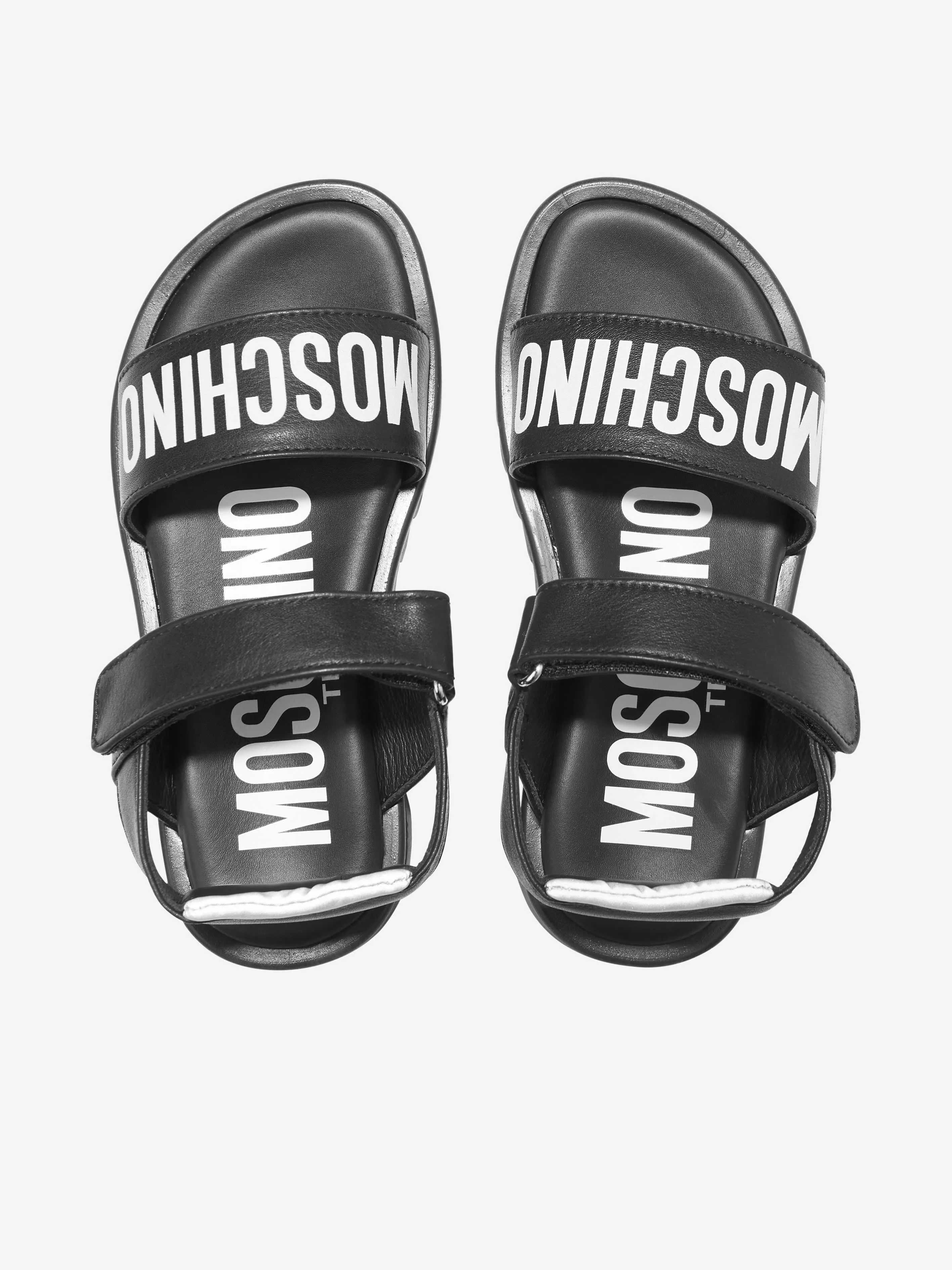 Moschino Boys Maxi Logo Sandals in Black