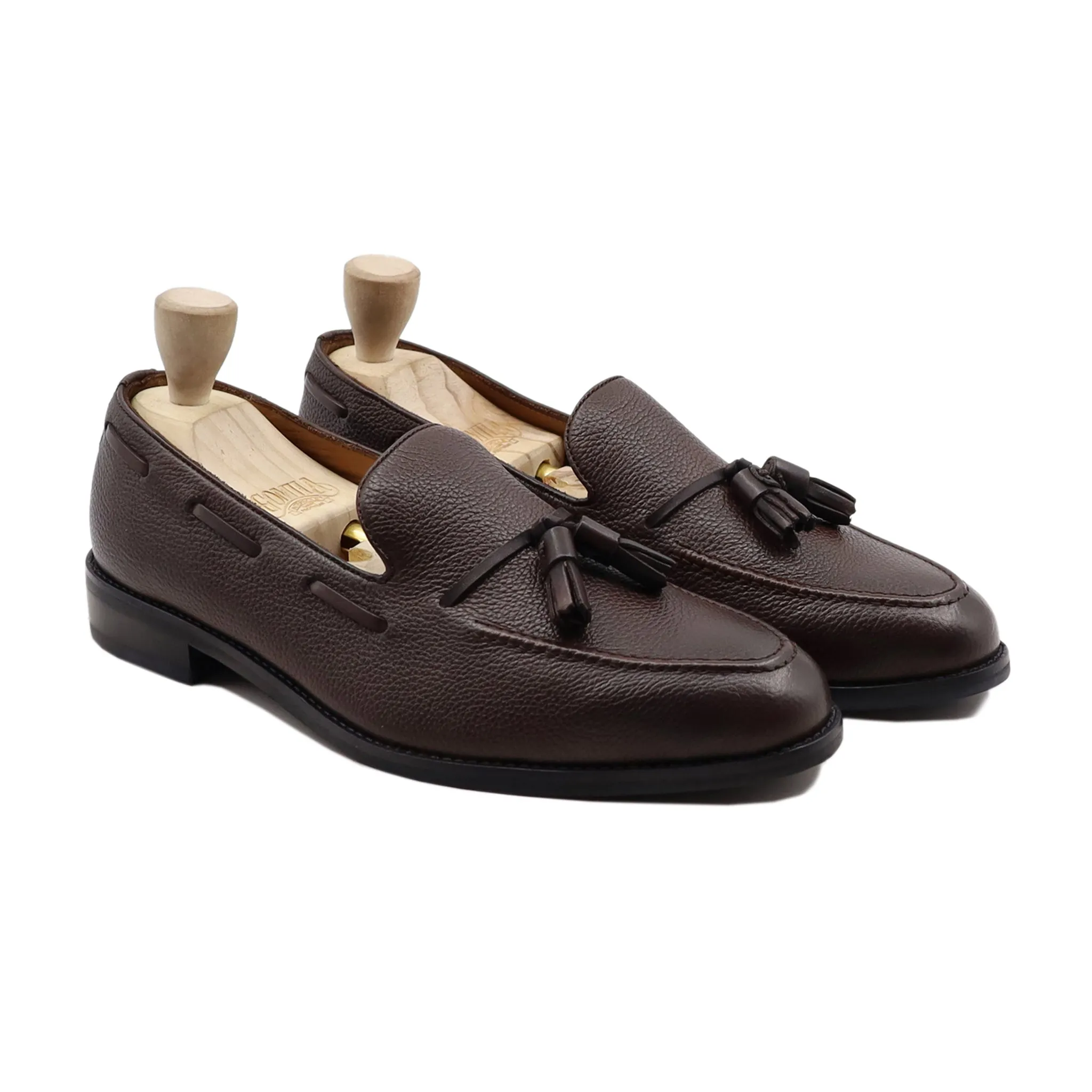 Musselini - Men's Dark Brown Pebble Grain Leather Loafer