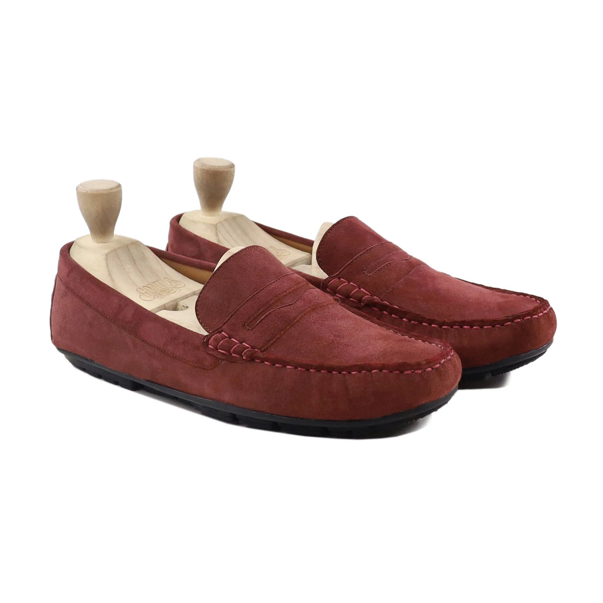 Naruto - Men's Oxblood Kid Suede Driver Shoe