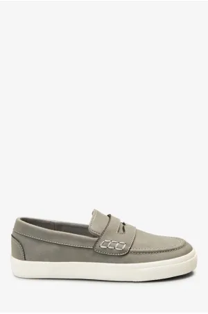 Next Grey Penny Older Boys Loafers