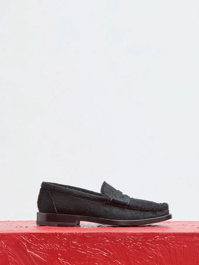 Pierre Loafer in Black Pony Hair