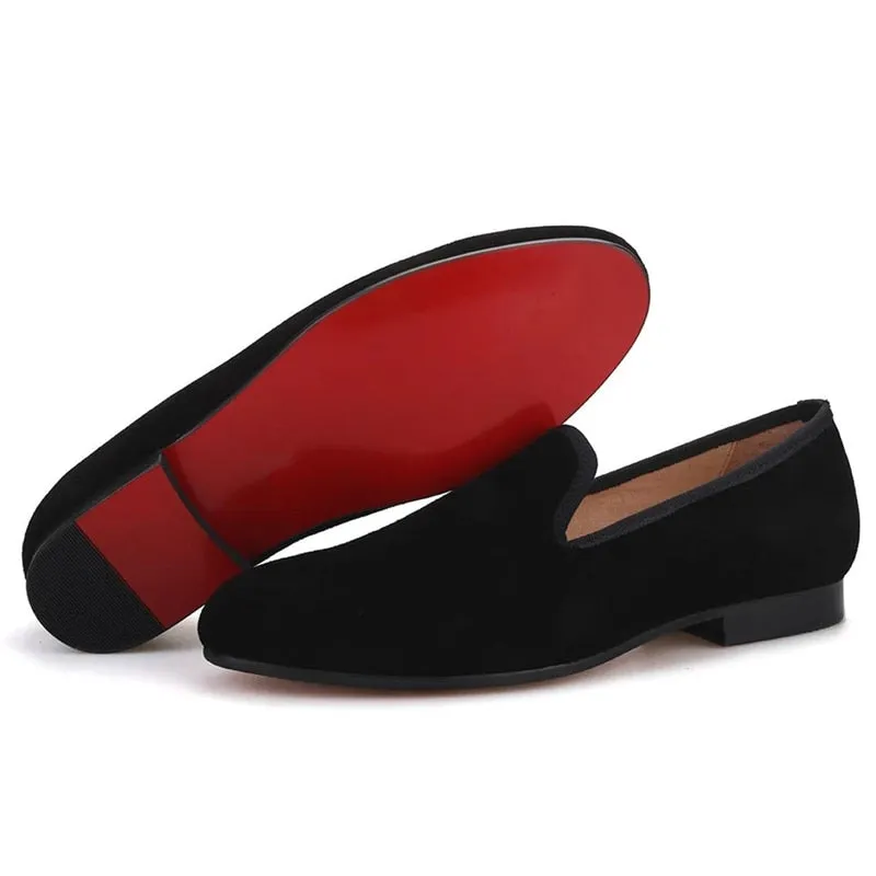 Pointed Toe Solid Suede Leather Loafers