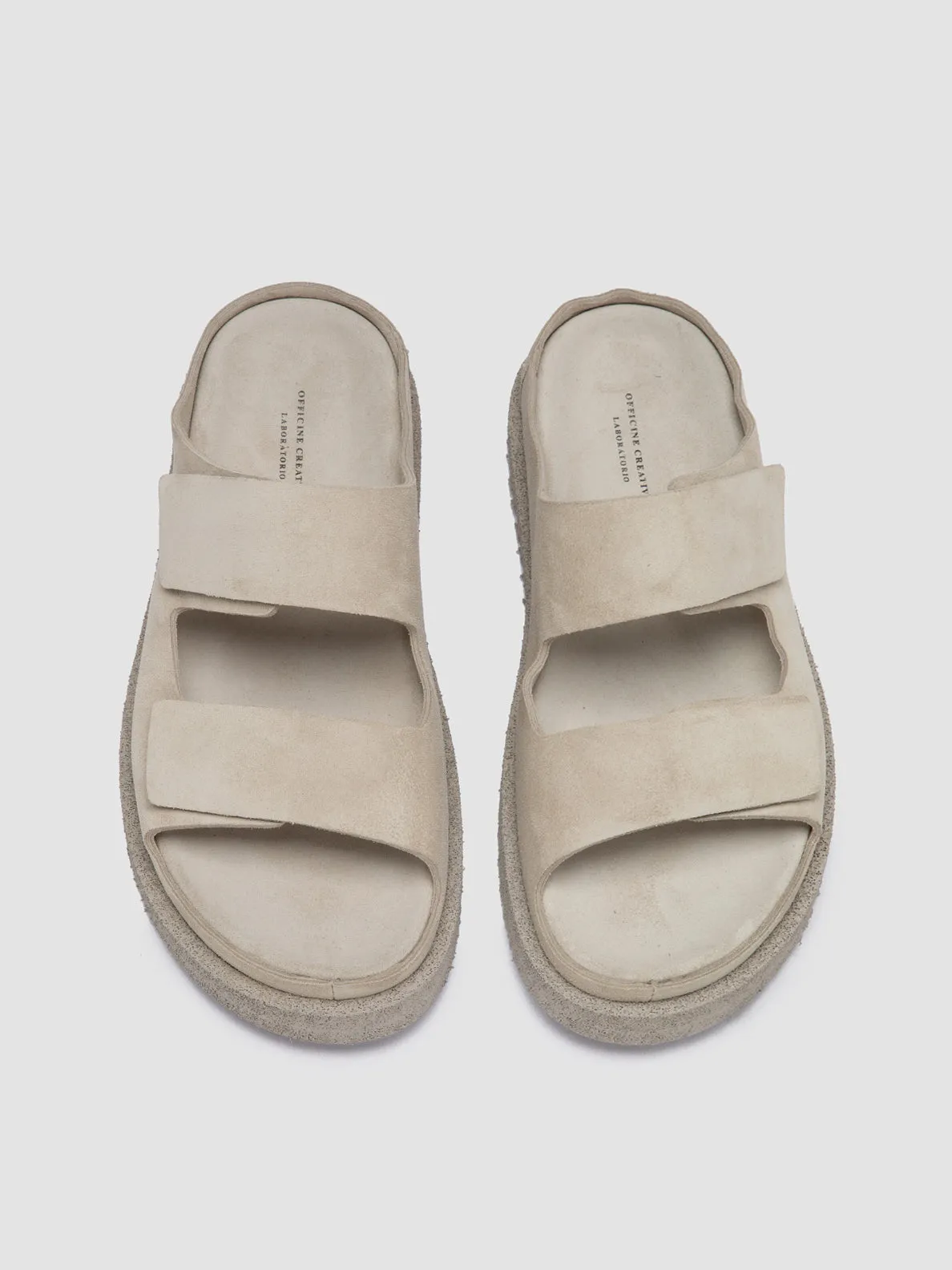 SANDS 002 - White Suede Slide Sandals